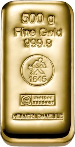500g Goldbarren Heimerle + Meule